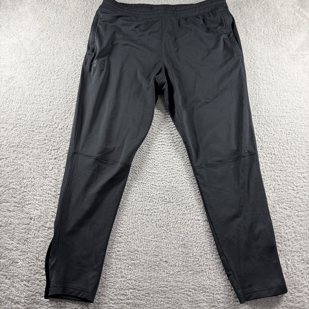Under‎ Armour Fitted Joggers Mens XL Black Tapered Light Weight Zip Ankle
